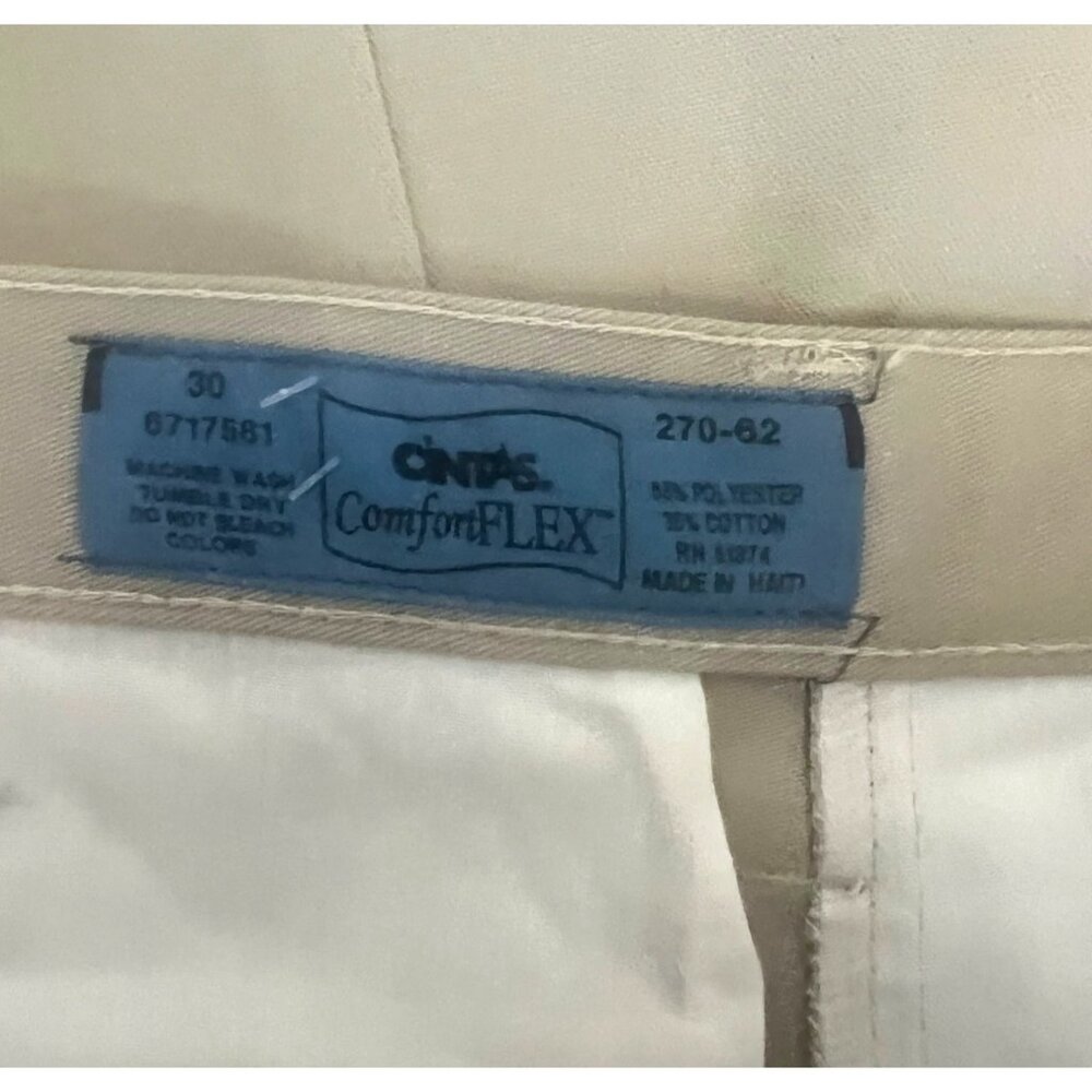 Cintas ComfortFlex Mens Work Beige Cargo Pants Size 30X30 - Picture 9 of 12